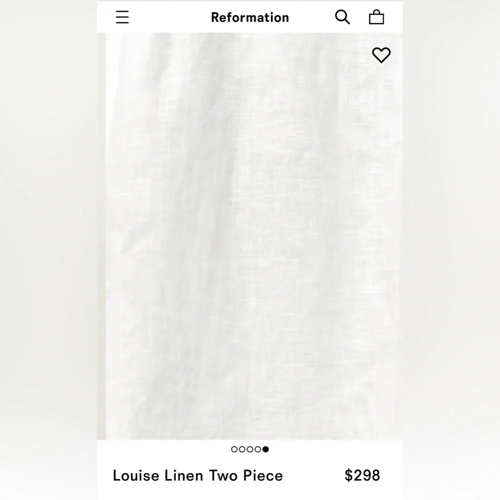 REFORMATION LOUISE TWO PIECE LINEN SET SIZE 12